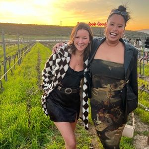 12th tribe Diamante Brown checkered diamond Sherpa Jacket